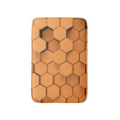 Tapis De Bain Orange Brûlé Moderne Hexagonal Contemporain (Devant (Vertical))