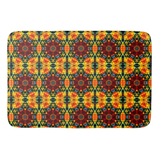 Tapis De Bain Orange Florale (Devant)