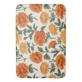 Tapis De Bain Orange Gold Autumn Marigold Chrysanthemums Motif (devant Vertical)