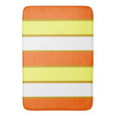 Tapis De Bain Orange, jaune et White Stripes (devant Vertical)