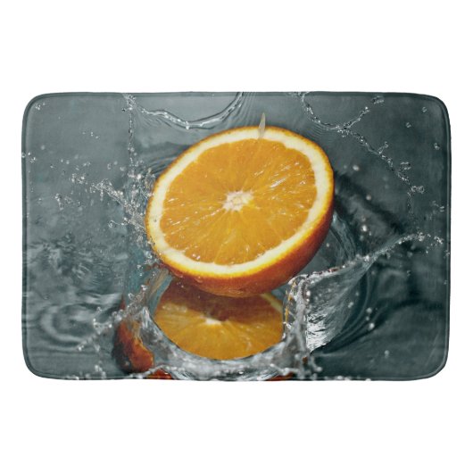 Tapis De Bain orange juteuse positive pour l'humeur vitaminée (Devant)