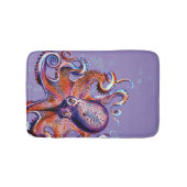 Tapis De Bain Orange octopus et violet (Devant)