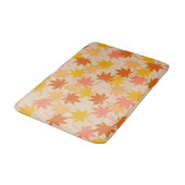 Tapis De Bain Orange Rustique Botanique Feuille Motif Automne (Angle)