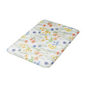 Tapis De Bain Orange Yellow Blue Watercolor Wildflower (Angle)