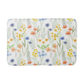 Tapis De Bain Orange Yellow Blue Watercolor Wildflower (Devant)