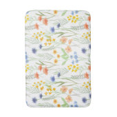 Tapis De Bain Orange Yellow Blue Watercolor Wildflower (Devant (Vertical))