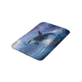Tapis De Bain Orca Breaching Near Snowy Mountains (Angle)