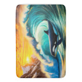 Tapis De Bain Orca Solo Wave Barrel Fun Design par Rich AMeN Gil (devant Vertical)