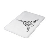 Tapis De Bain Orca tribale noire et blanche (Angle)
