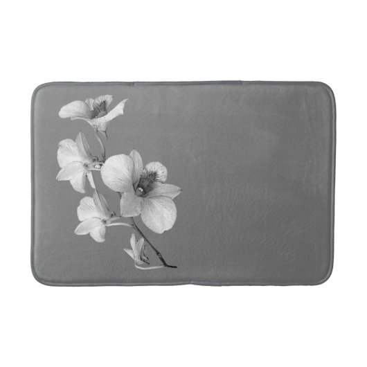Tapis De Bain Orchidée blanche sur le Mat de bain gris L (Devant)