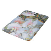 Tapis De Bain Orchidées blanches roses fleurs aquarelle (Angle)