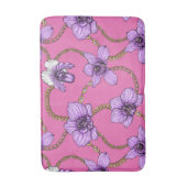 Tapis De Bain Orchidées et chaînes, violet et rose (Devant (Vertical))