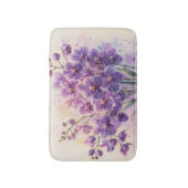 Tapis De Bain Orchidées violettes Aquarelle Art (Devant (Vertical))