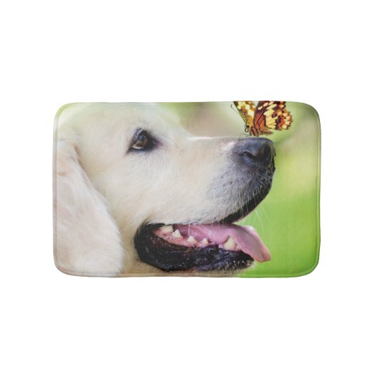 Tapis De Bain Oreiller À Lancer Du Labrador Et Du Papillon (Devant)