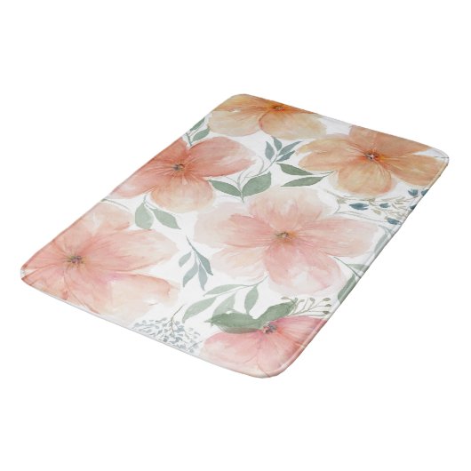 Tapis De Bain Oreillers à fleurs de pêche (Angle)