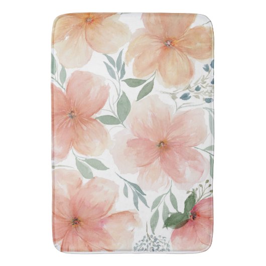 Tapis De Bain Oreillers à fleurs de pêche (devant Vertical)