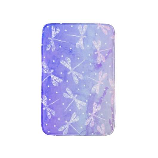 Tapis De Bain Oreillure d'eau des libellules bleues (Devant (Vertical))
