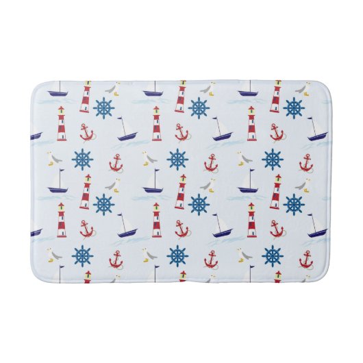 Tapis de bain orienté de motif de voilier de (Devant)
