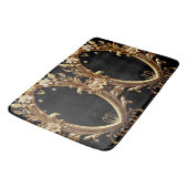Tapis de bain orné de fleurs dorées (Angle)