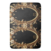 Tapis de bain orné de fleurs dorées (devant Vertical)
