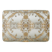 Tapis De Bain Orné d'or Fleurs blanches Mat (Devant)