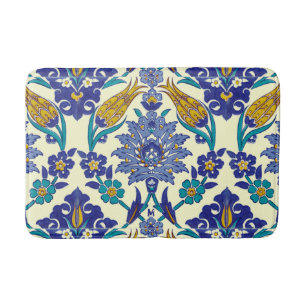 Tapis De Bain Ornement en céramique de cru de style d'Azulejo d