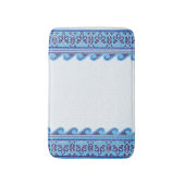 Tapis De Bain Ornement en mosaïque grecque - Tons de bleu (Devant (Vertical))