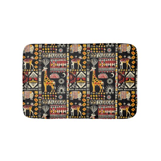 Tapis De Bain Ornement traditionnel ethnique africain, patte tri (Devant)