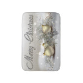 Tapis De Bain Ornements de Noël Gold & Silver Shimmer (Devant (Vertical))