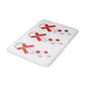 Tapis De Bain Ornements de Noël Rouge et Argent Mat de bain (Angle)