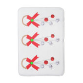 Tapis De Bain Ornements de Noël Rouge et Argent Mat de bain (Devant (Vertical))