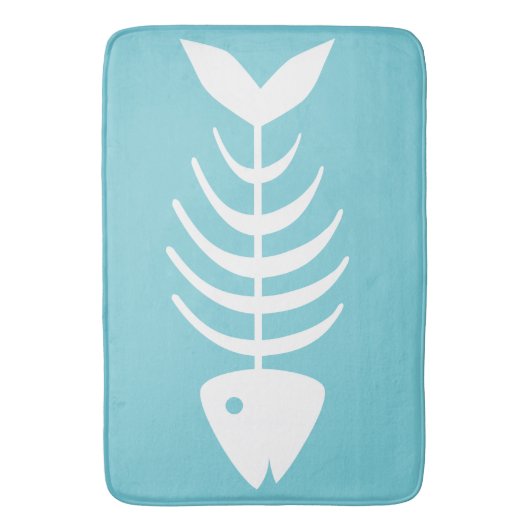 Tapis De Bain Os de poisson blanc côtier (devant Vertical)