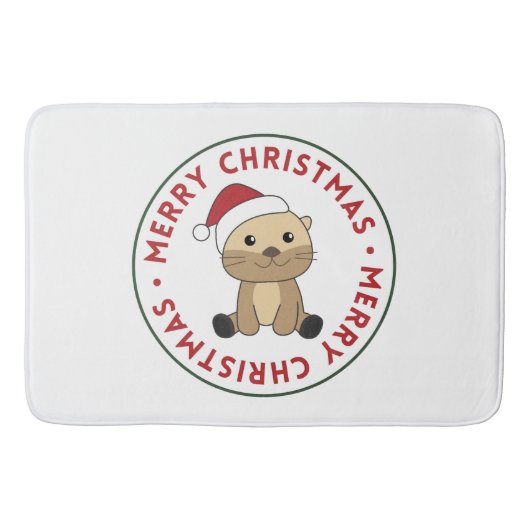 Tapis De Bain Otter Noël Neige Animaux d'hiver Otter Bath Mat (Devant)