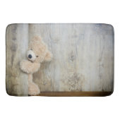 Tapis De Bain Ours Cute Stuffé Mur Rustique En Bois (Devant)