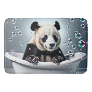 Tapis De Bain Ours De Panda Dans Le Bain De Bulle