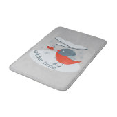 Tapis De Bain Ours d'hiver et baies de raies rouges (Angle)