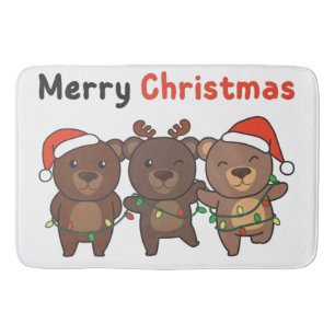 Tapis De Bain Ours Noël Animaux Ours Joyeux Noël