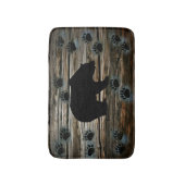 Tapis De Bain Ours noir Pâtes d'ours noir Bois rustique (Devant (Vertical))