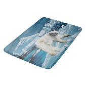 Tapis De Bain Ours polaire arctique bleu (Angle)