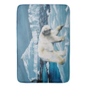 Tapis De Bain Ours polaire arctique bleu (devant Vertical)