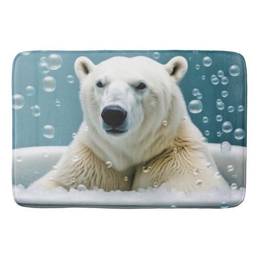 Tapis De Bain Ours Polaire Dans La Baignoire À Bulles (Devant)