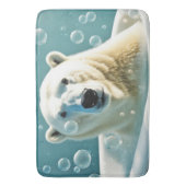 Tapis De Bain Ours Polaire Dans La Baignoire À Bulles (devant Vertical)