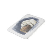 Tapis De Bain Ours polaire dormant, aquarelle (Angle)