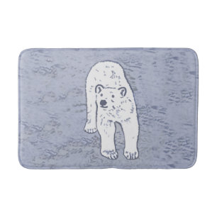 Tapis De Bain Ours polaire sur la peinture sur glace - Art origi
