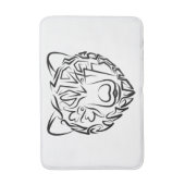 Tapis De Bain Ours tribal noir et blanc (Devant (Vertical))