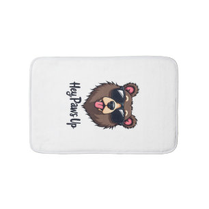 Tapis De Bain Ours vintage Hey Paws Up avec des lunettes de sole