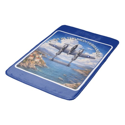 Tapis De Bain P-38 Lightning au-dessus de la Méditerranée (Angle)