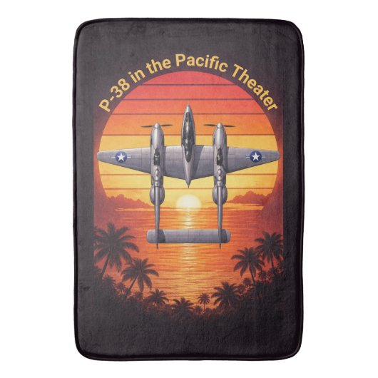 Tapis De Bain P-38 Lightning in the Pacific (devant Vertical)