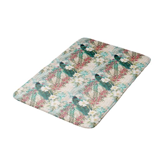 Tapis De Bain Pacock Floral (Angle)