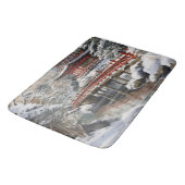 Tapis De Bain Pagode japonaise gris rouge Soribashi hiver (Angle)